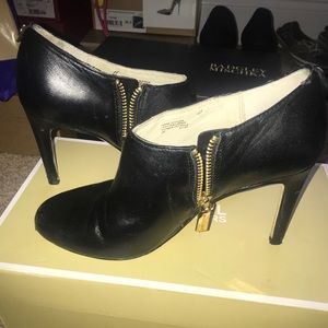 Black Leather Ankle Booties